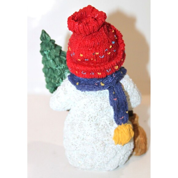 Vintage Resin Snowman Christmas Tree 6” Holiday Winter Mantle Tabletop Decor Fig - Picture 5 of 7